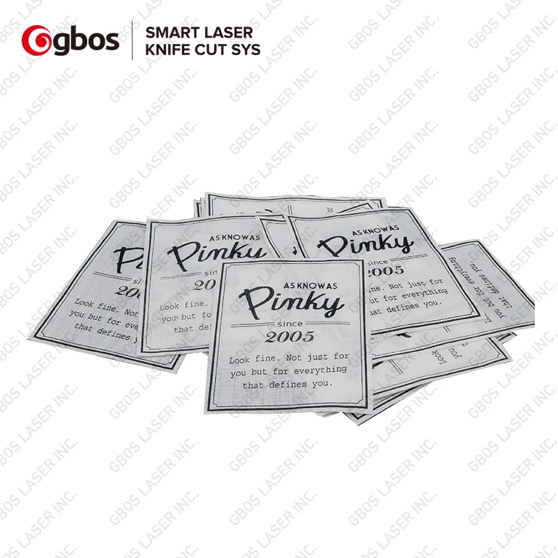 Gbos Laser Cutter Fold Machine Woven Label Logo Patch Laser Cutting Machine With Camera Visual System