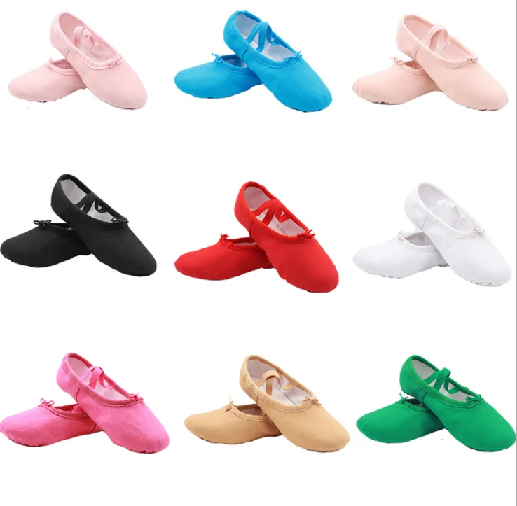 Новинка, парусиновые бальные туфли телесного цвета на плоской подошве для девочек, мягкие балетные туфли для взрослых