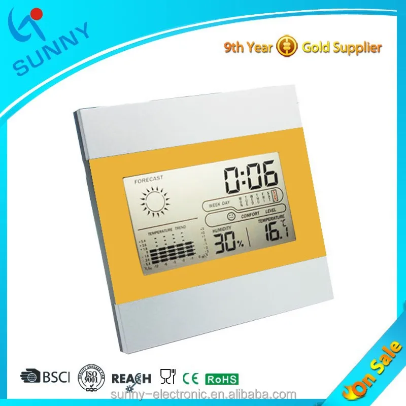 Custom Weather Station Indoor Home Cheap Sale Wholesale Alarm Pretty Elegant Digital Alarm Clock Desk Table Clocks