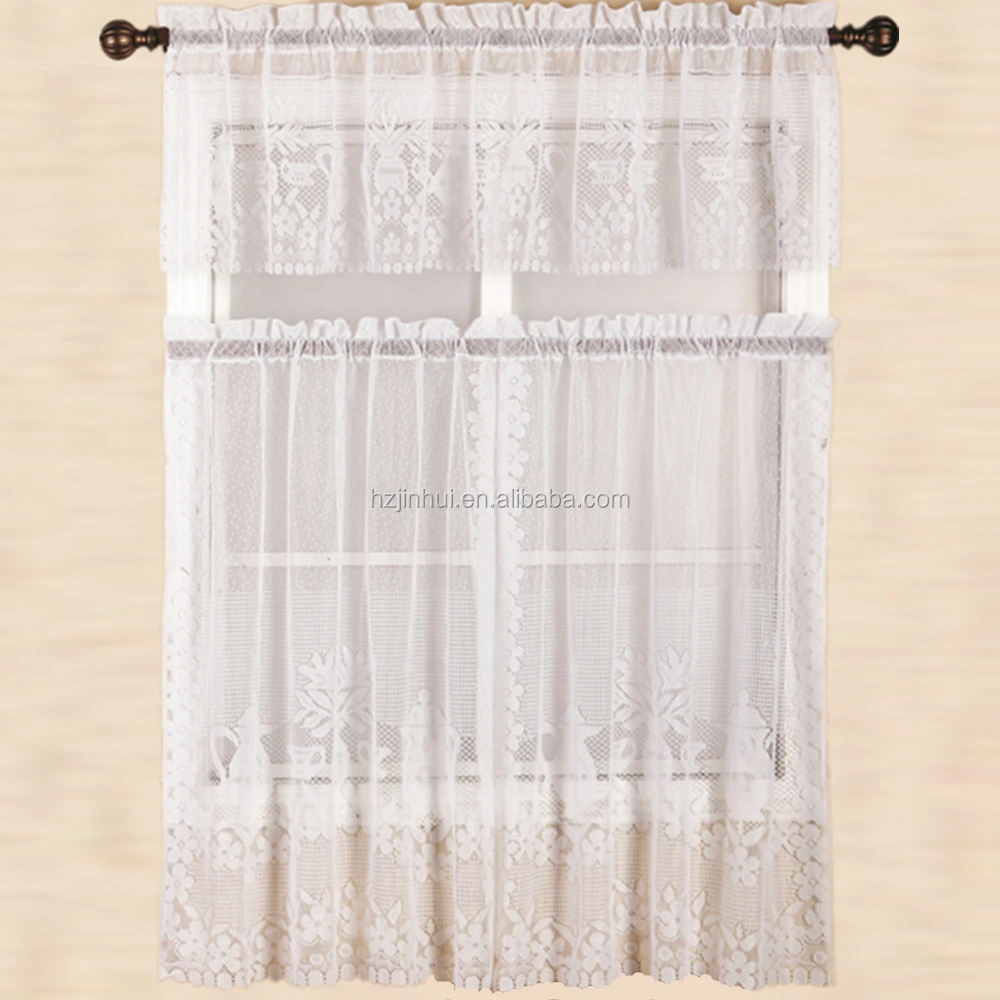 3pcs Lace Kitchen Curtains Sets