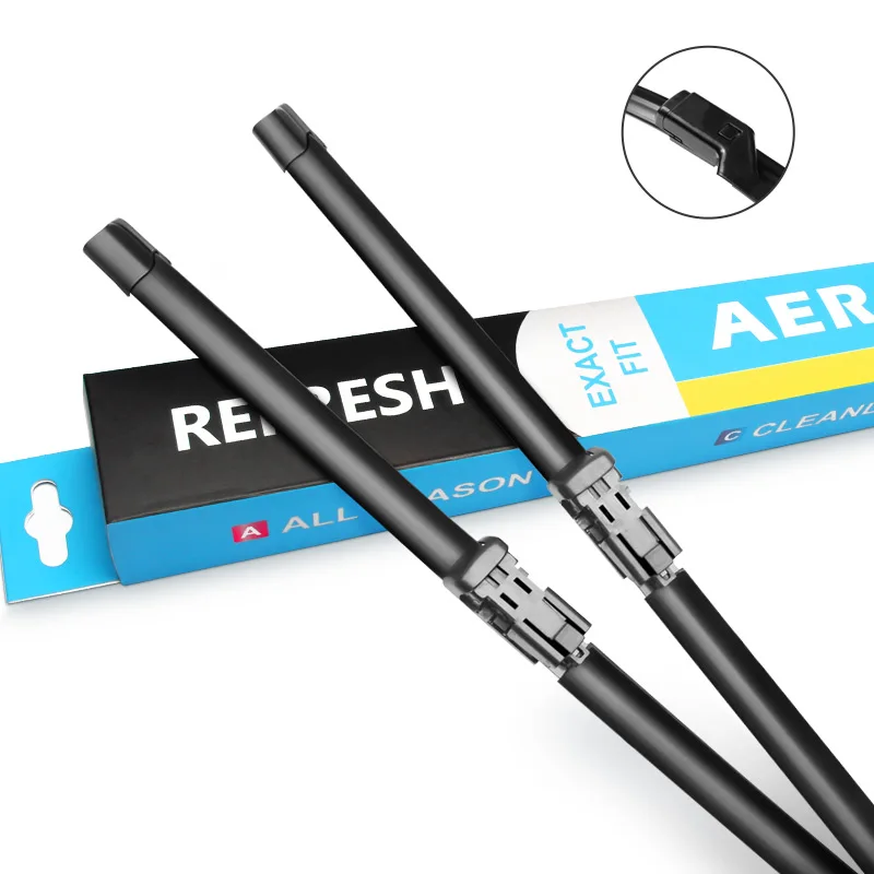 Front Windshield Wiper Blades for Opel / Vauxhall Astra J Fit 21 mm Push Button Model Year From 2009 - 2015