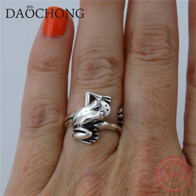 frog ring sterling silver