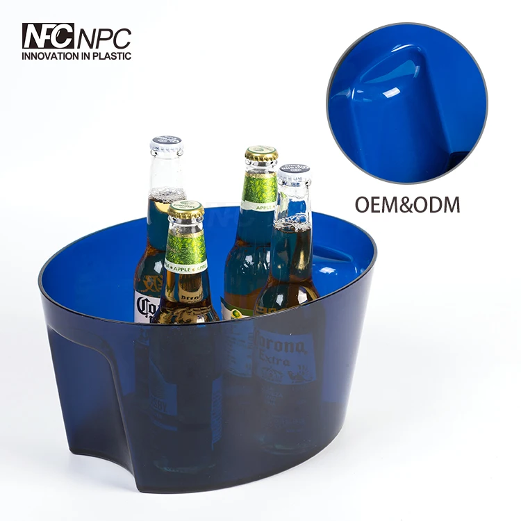 Logo Printed Customized Unbreakable 10L Ball Shaped Ice Bucket for Vodka Bottles