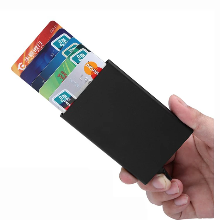 Custom Slim Front Pocket Wallet Design, RFID blocking automatic aluminium credit card holder