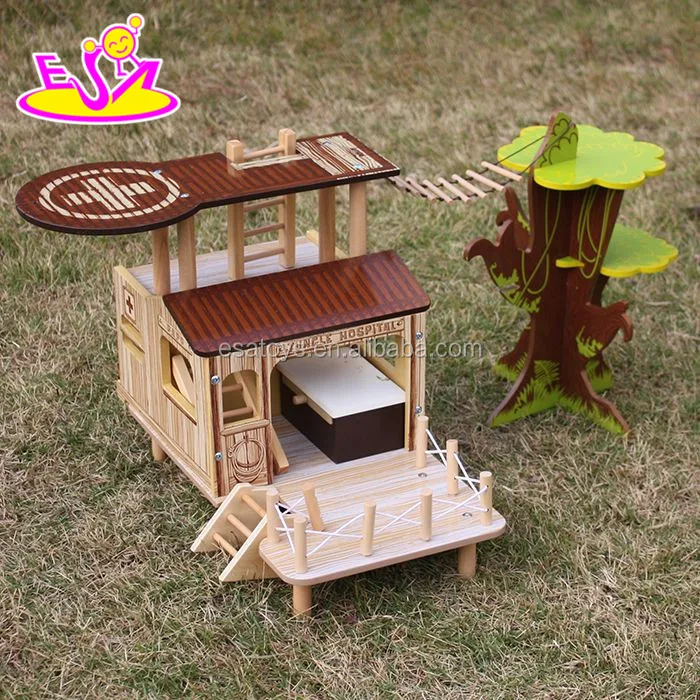 wooden treehouse dollhouse
