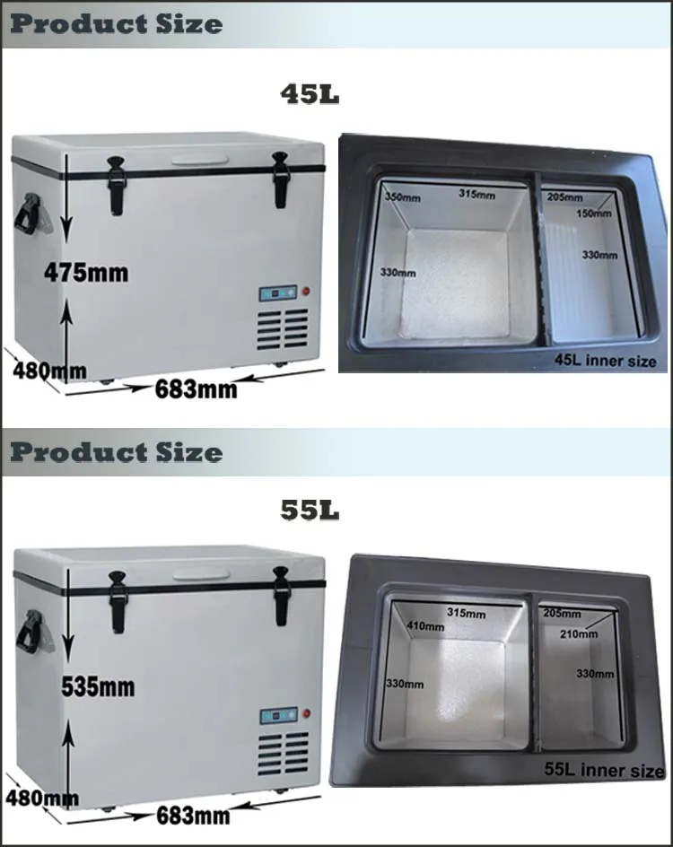 New Design DC 12V 24V Compressor Portable Car Fridge Freezer Refrigerator