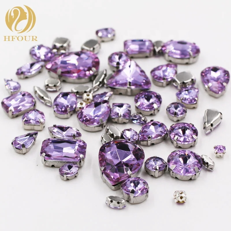 水晶紫罗兰色混合形状银爪缝在水钻上 Buy Rhinestone Flat Back Wholesale Rhinestone Sew On Rhinestone Claw Setting Crystals Product On Alibaba Com