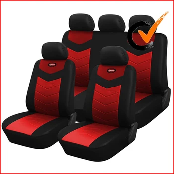 Synthetic Leather Semi - Custom Car Seat Covers Solid Bench Ruby Red
