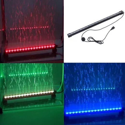 Remote RGB Colorful Air Bubble LED Aquarium Light Fish Tank Coral Lamp