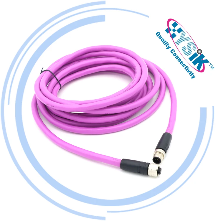Waterproof CANopen Cable M12 5Pin Male to Female Connector Overmolded CANbus Extension Cable