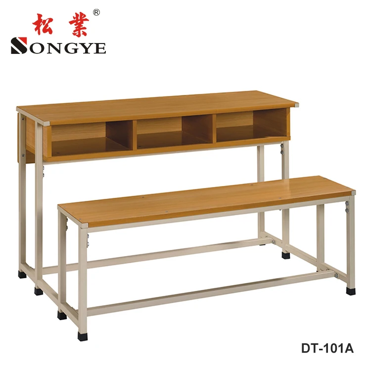 3 Seats Student Table and Bench for Classroom Furniture