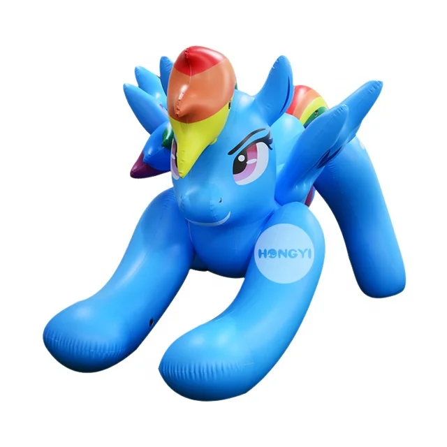 Factory Design Carnival Parade Rainbow Adult Inflatable Bouncing Horse