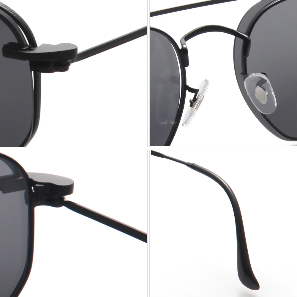 Fashion Irregular Spectacle Eyewear Factory Supply Hexagon Metal Optical Frame With Magnetic Polarized Clip on Sunglasses
