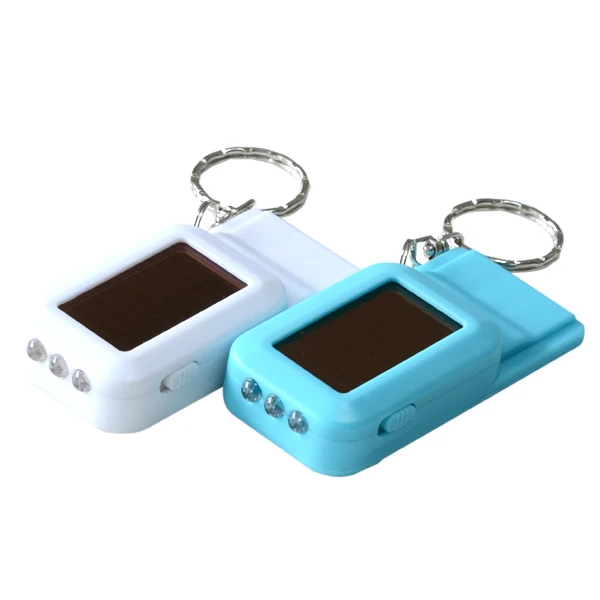 Solar Keychain Flashlight With Whistle