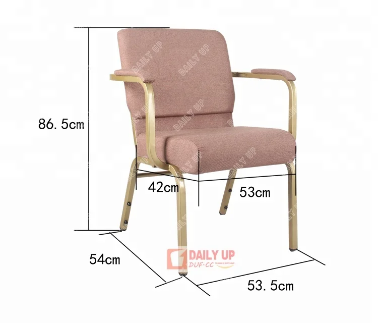 Stackable Church Chair with Armrest Minister Pastor Church Chair Priest Using Church Furniture Chair