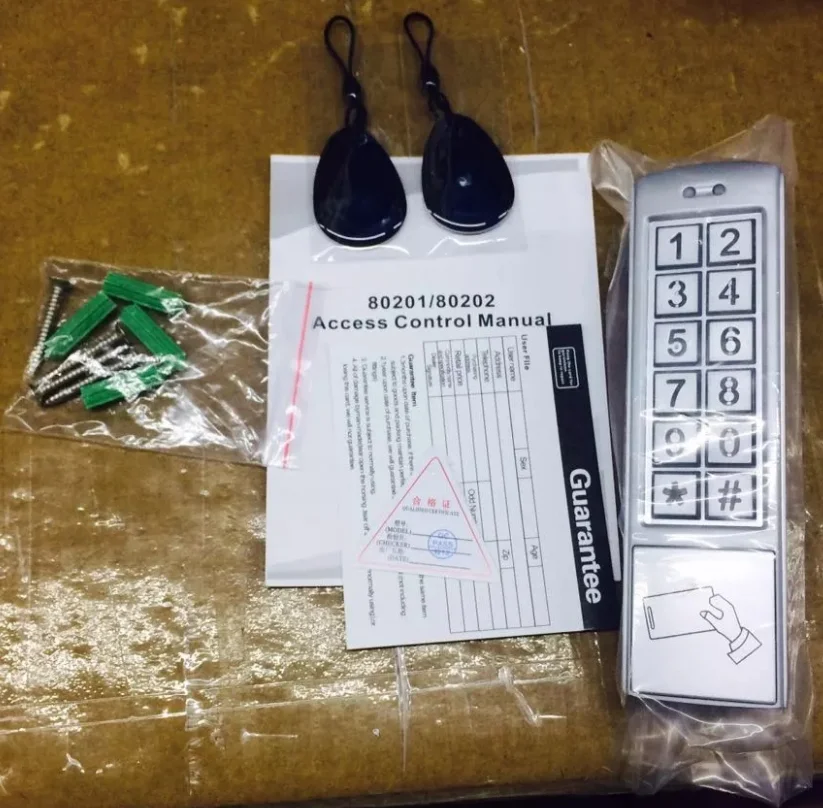 Waterproof Door Entry System with Inercom Access RFID Card Swipe Unlock and Motion Detection Password Entry System