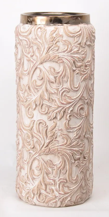 Chaozhou Factory Great Quality Bronze Color Luxury Cylinder Shape Antique Chinese Porcelain Vase with Gold Rim