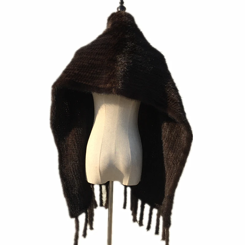 SF0190, оптовая и розничная продажа, Подлинная женская шаль из меха норки с карманами, шаль из натурального меха норки, шарф