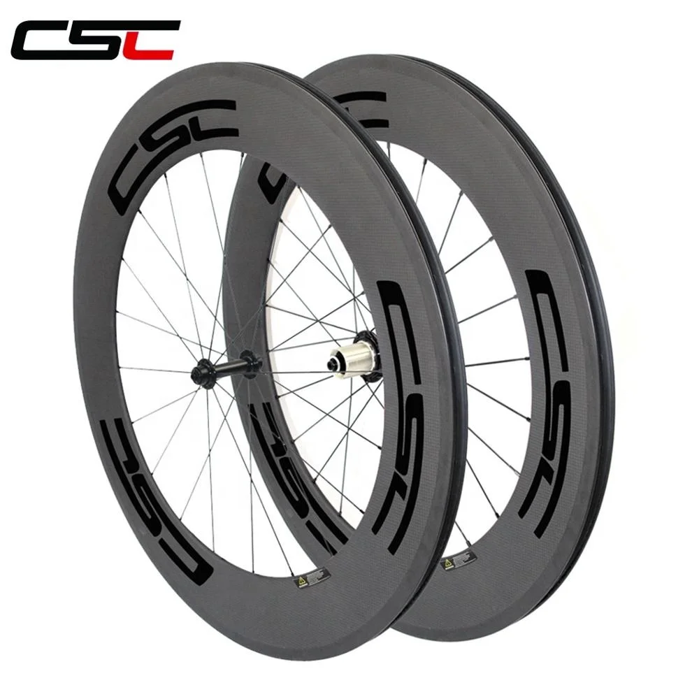 700C Bicycle Wheels 88mm 23mm Width Carbon Wheelset Clincher Race Cycle Matte 
