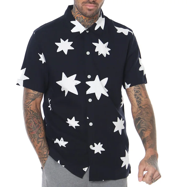 Custom all over print button down shirts Clearance