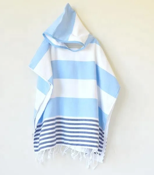 Hooded Baby Kids Bath Towel Surf Baby Bathrobe Custom Design  Cotton Kids Poncho Turkish Towel