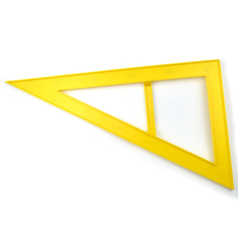 Triangular Ruler School Math Geometry Set Educational Plastic Customized for Teachers OEM Yellow One OPP Bag Ruler 30 Cm Plastic