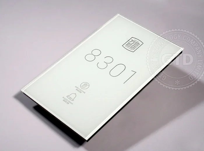 Электронная Дверная панель для отеля дверной звонок с сенсорным управлением из закаленного