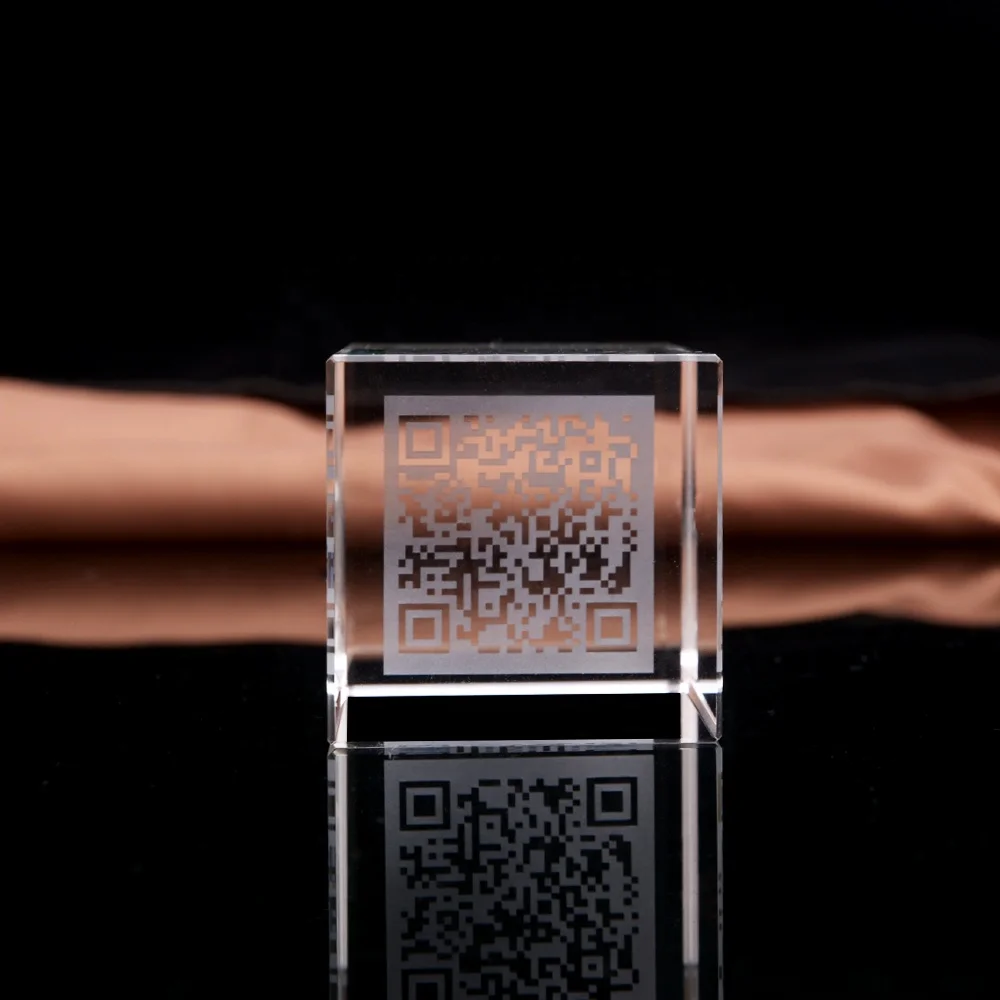 Honor of Crystal High Quality Customized logo Crystal Cube Crystal 3d Laser Photo Printing
