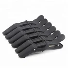 Black Anti Heat Durable Strong Hold Fixing Hair Cutting Styling Clip Crocodile Matte Carbon Alligator Clips