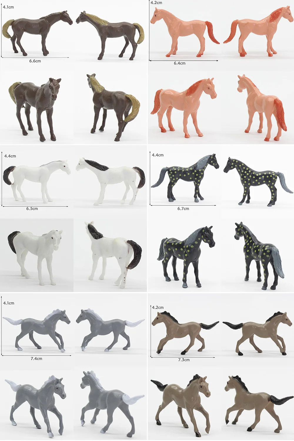 4-8 pces grandes figuras de cavalo de plástico brinquedos