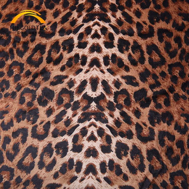 Hot sales leopard grain elastic polyester digital printed velvet fabric for dress