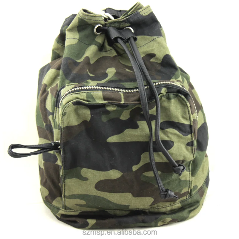 camo drawstring bag