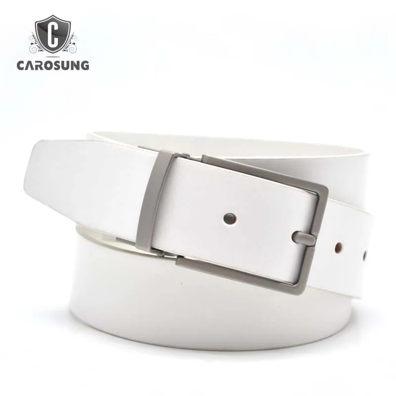 designer reversible buckles belt white fashion men genuine