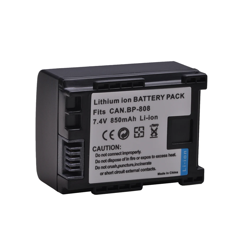 
BP-808 BP-809 BP-819 BP-827 7,4 mAh 850 V литий-ионная аккумуляторная батарея для Canon FS300 FS100 XA10 VIXIA HG20 HF21 HF S11 HF S10 HF11 