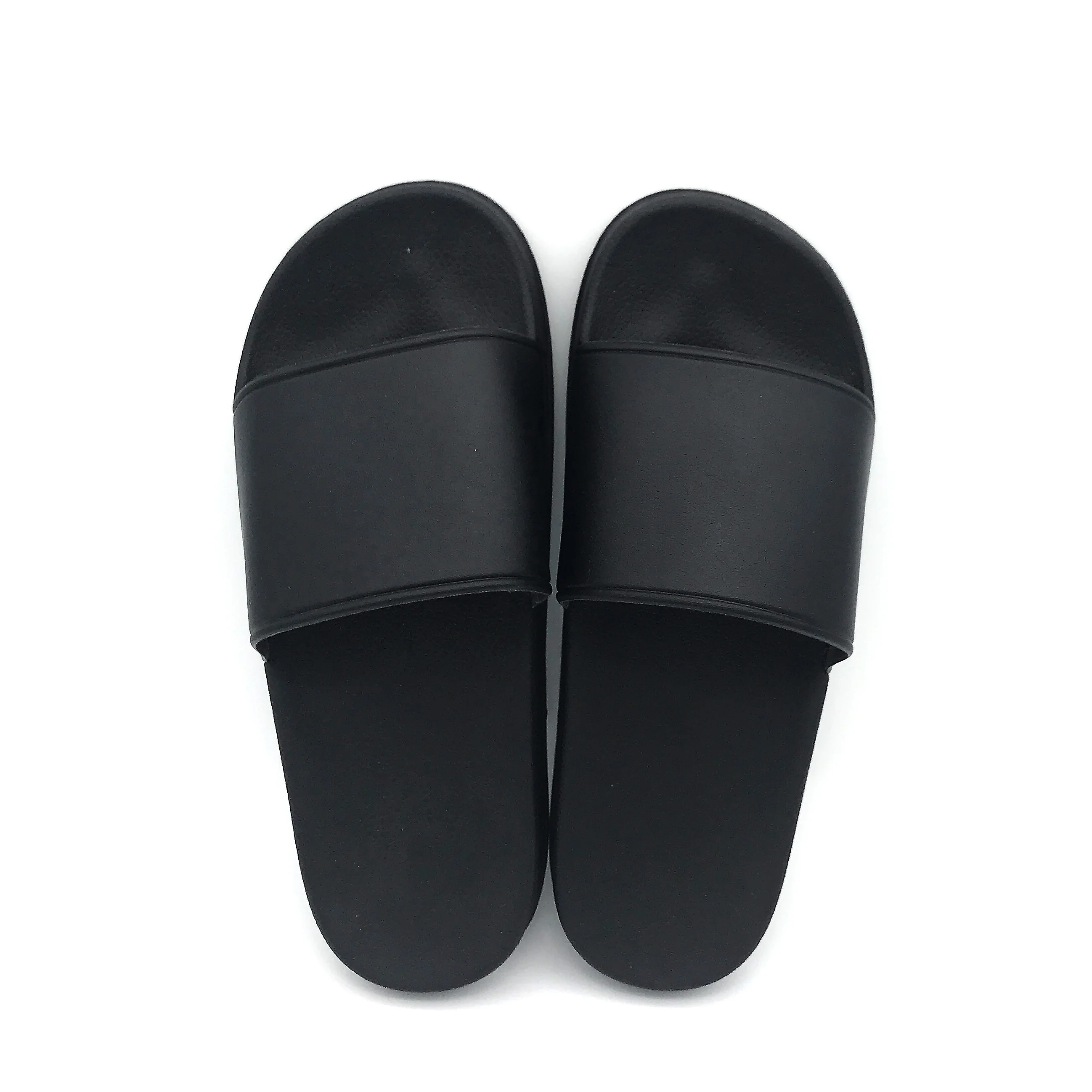 2018  Custom Printed Sandals New Design  All Black logo PCU Slide Slipper Sandals for Men Plain Promotion Flip Flop Whole Slaes