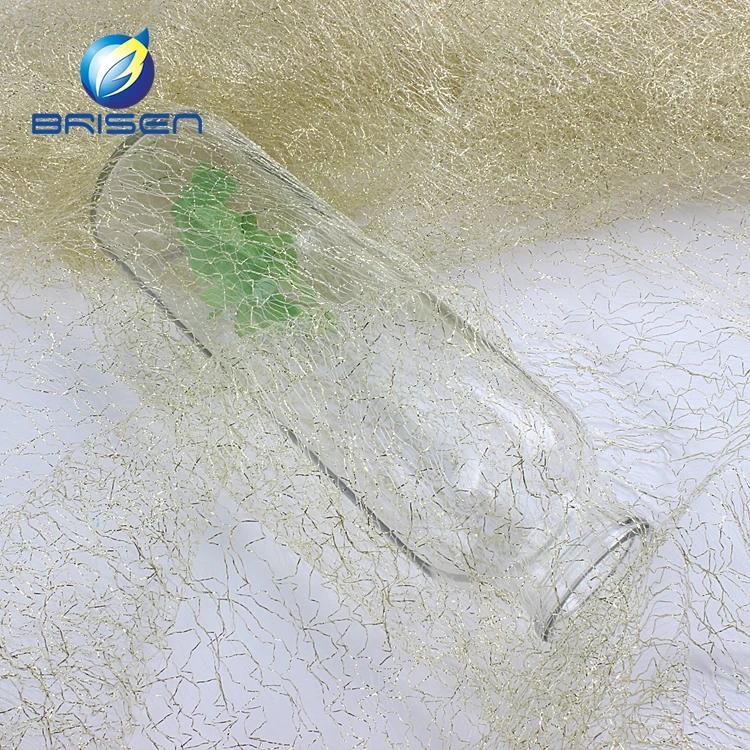 Оптовая продажа 100% нейлоновая Серебряная сетчатая Тюлевая ткань цвета шампанского рождественские украшения блестящие золотые или серебряные металлические