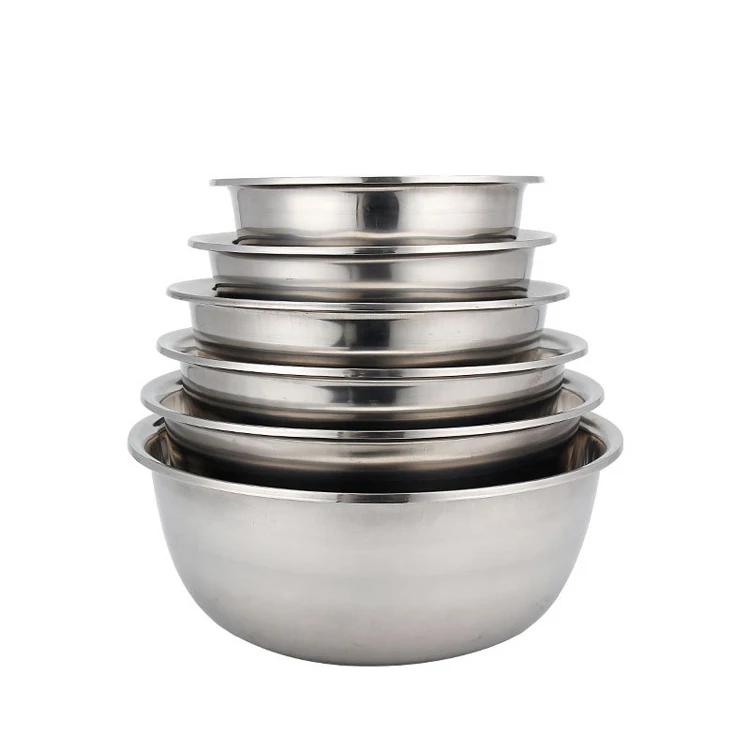 Stainless-Steel Mixing Bowls Set of 6 Mixing Food Salad Bowl - Image 4