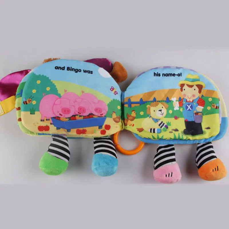 Новый дизайн Мультяшные животные олень плюшевые игрушки для новорожденных дошкольное образование тканевая книга развития