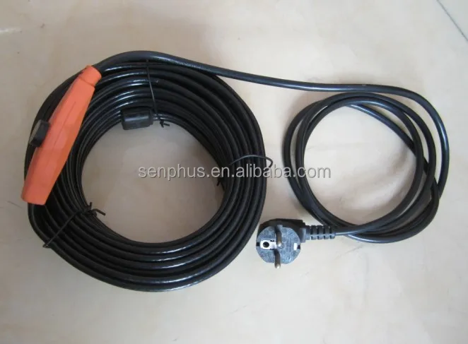 Câble chauffant antigel 230V 12m-16 W/m avec Thermostat pour la Protection  des conduites d