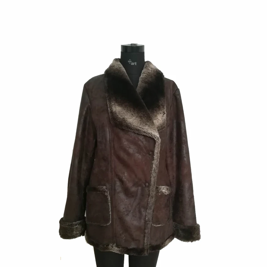 faux leather jacket with fake fur