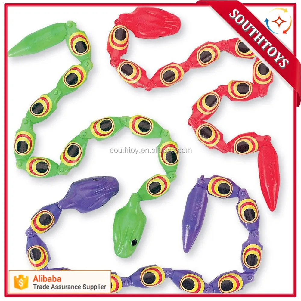 Assorted Color Jointed Wiggly Plastic Snakes