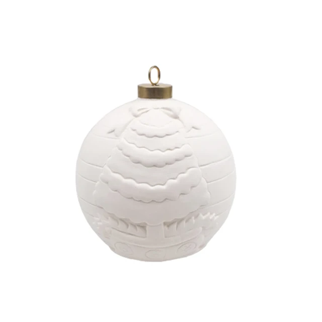 unfinished Ceramic bisque Mini Globe Ornament