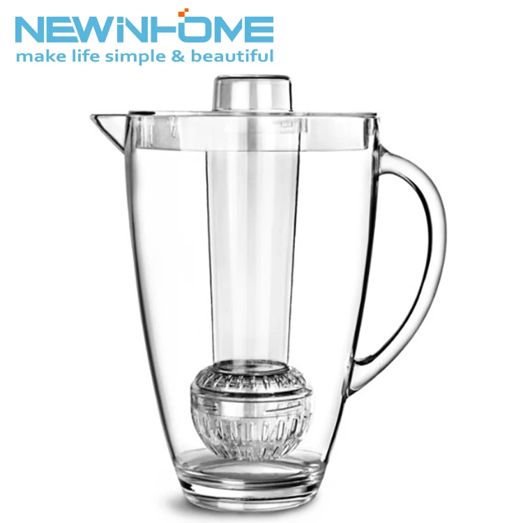 Eco friendly PS 2.8L Clear plastic water jug Juice Kettle Tea Pitcher with  4 Colorful Cups