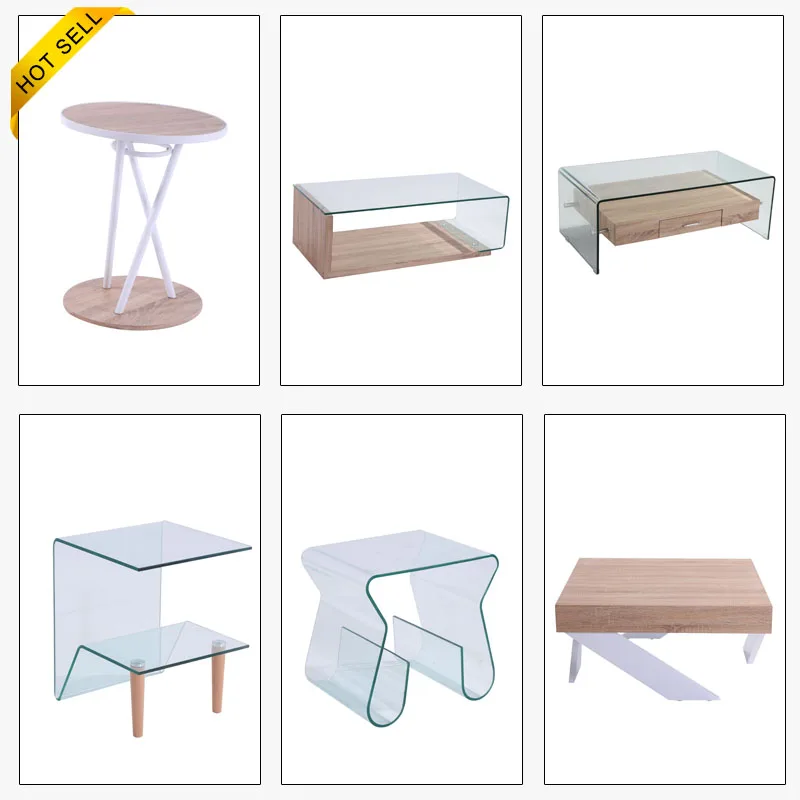 Free Sample Acrylic Base Wooden Curved High Gloss Cart Made Baroque Style Coffee Table in Thailand