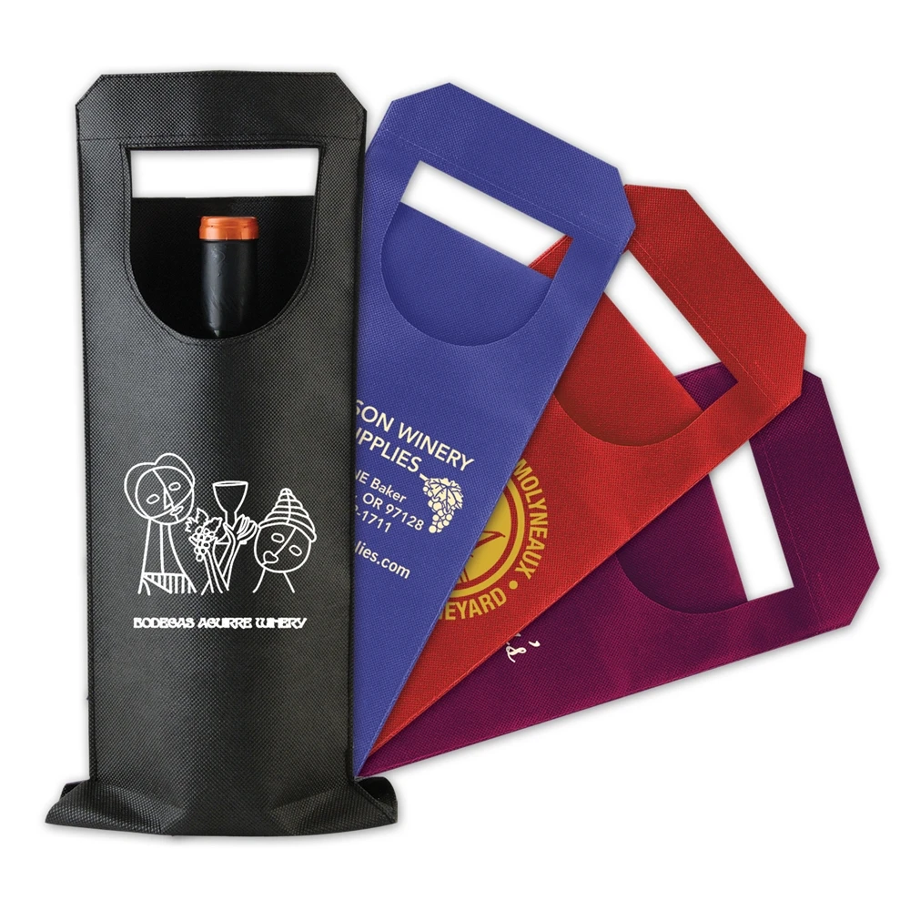 Heavy Duty Customize Reusable Divided 4 6 Bottles Holder Carrier Non Woven Wine Recycle logo Gift Bag  for Wine Bottles
