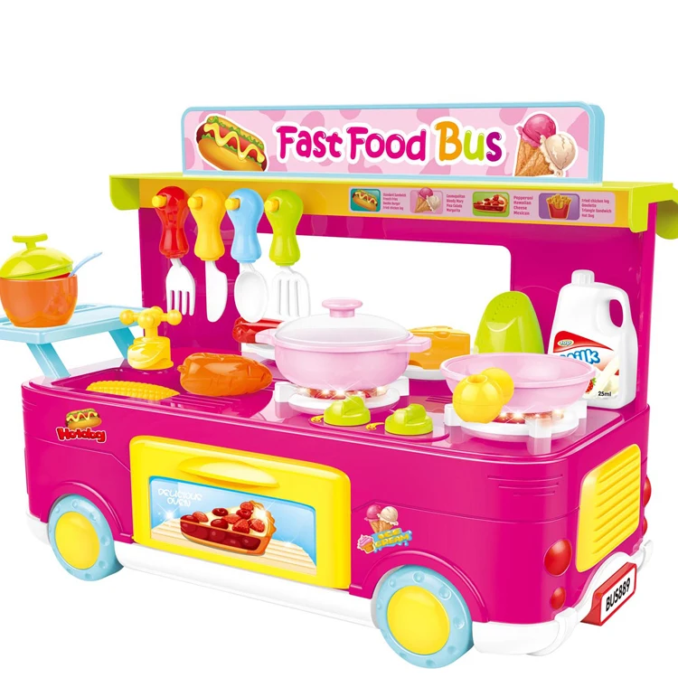 子供の女の子のための面白いファーストフードバス子供おもちゃプレイキッチンセット Buy Play Kitchen Childs Toy Kitchen Toy Kitchen Set Product On Alibaba Com