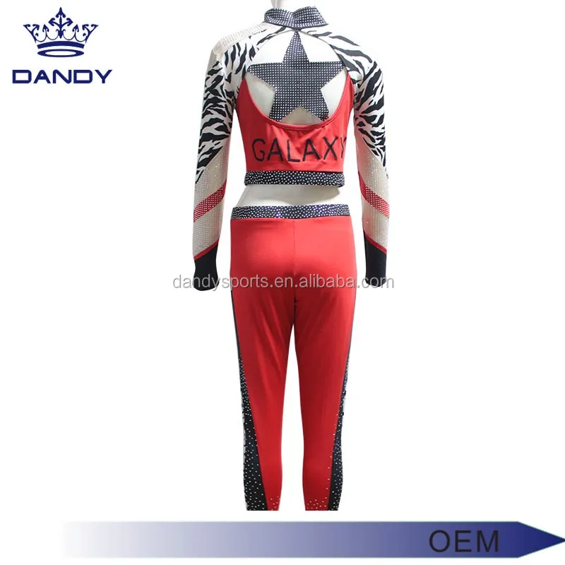New Design Stretch Cheer Uniforms Cheerleader Outfit Long Sleeve Cheer Athletics Panthers
