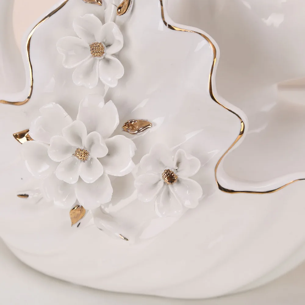 Свадебное украшение для дома фарфоровый материал статуя лебедя влюбленных пар