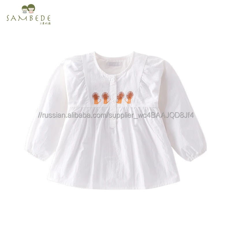Sambede последние 1-6years милые девушки пастырской рубашка детская одежда для весны SM7Q30512
