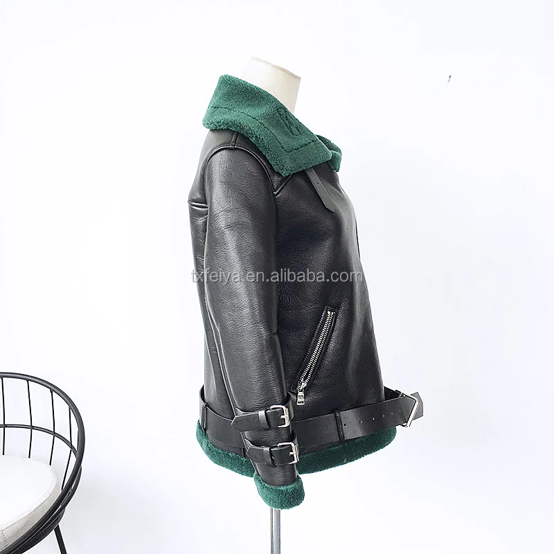 
Двухсторонняя кожаная парка оптом/женская кожаная зимняя куртка/Женская Овчина ягненка 